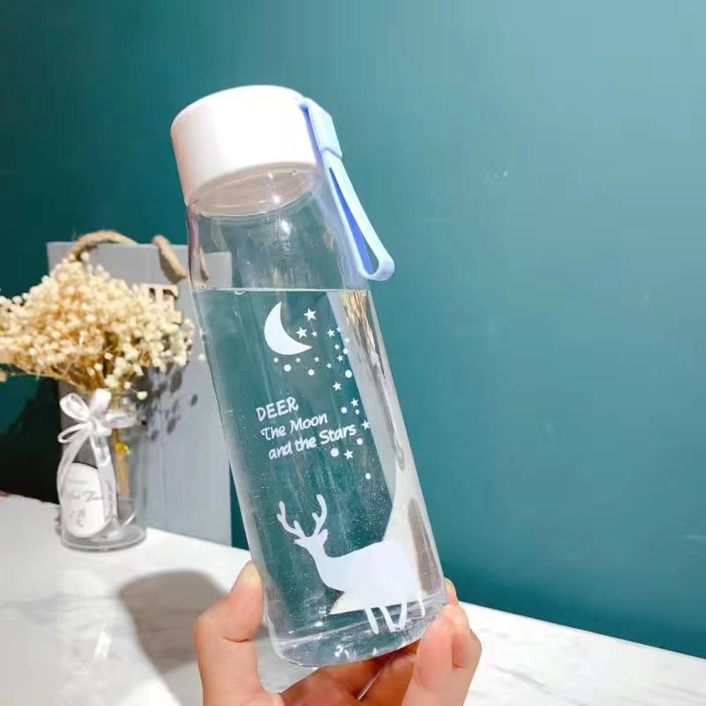 560Ml Sport Water Fles Outdoor Draagbare Gradiënt Frosted Plastic Drinkbeker Meisje Lekvrij -Proof Shaker Mok Waterkoker: Blue2