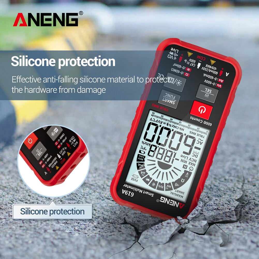 ANENG 619A Digital Multimeter Esr Meter Testers Automotive Electrical Dmm Transistor Peak Tester Meter Capacitance Meter