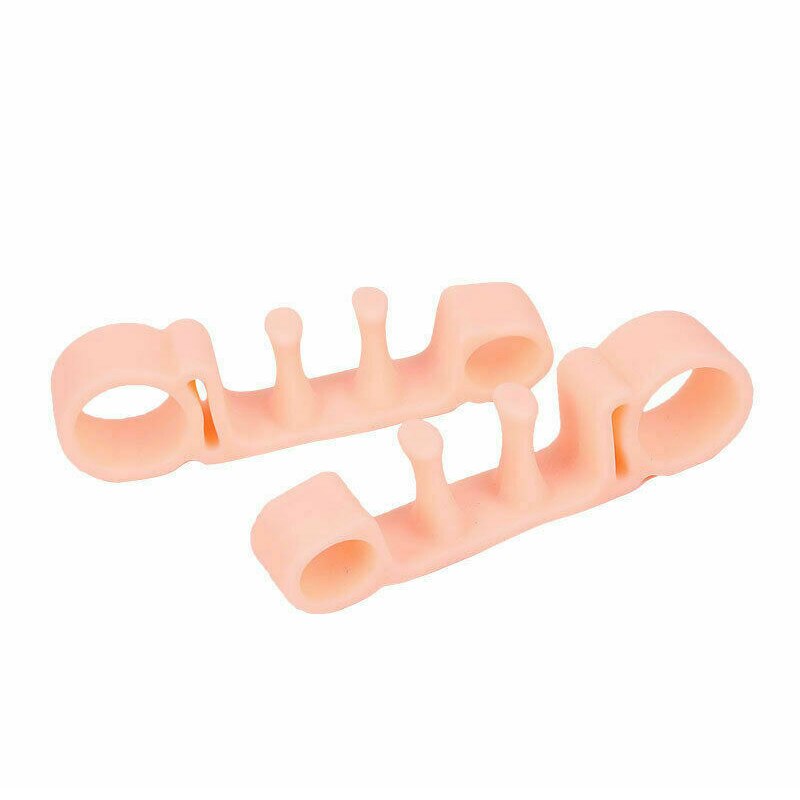 2 stk = 1 par silikone tå separator korrektor hallux valgus bicyklisk tommelfinger ortopædisk bøjle-r fodpleje knystjusteringsværktøj: Lysegrøn