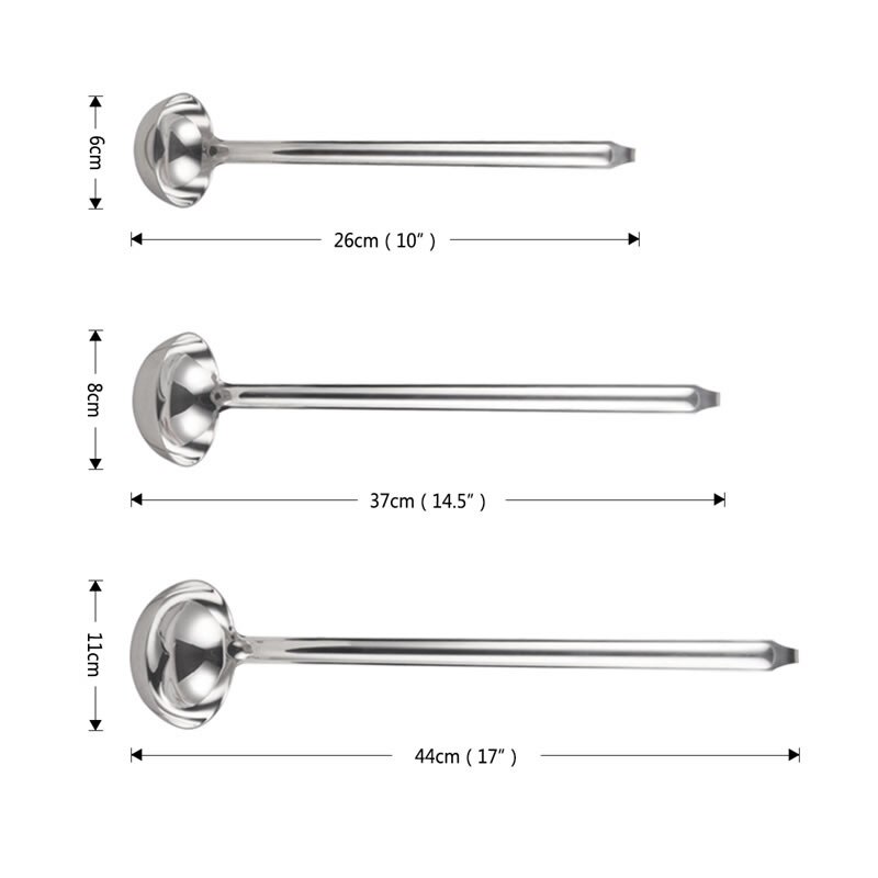 QueenTime-cucharón para sopa de acero inoxidable con mango largo, cuchara agitadora, utensilios de cocina para cocinar, cucharas duraderas para salsa y comida