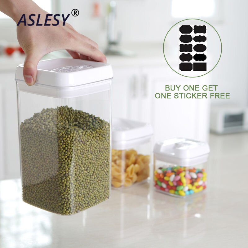 Céréales en plastique conteneurs pour le stockage des aliments cellier bocaux hermétiques cuisine organisateur stockage conteneur accessoires de cuisson