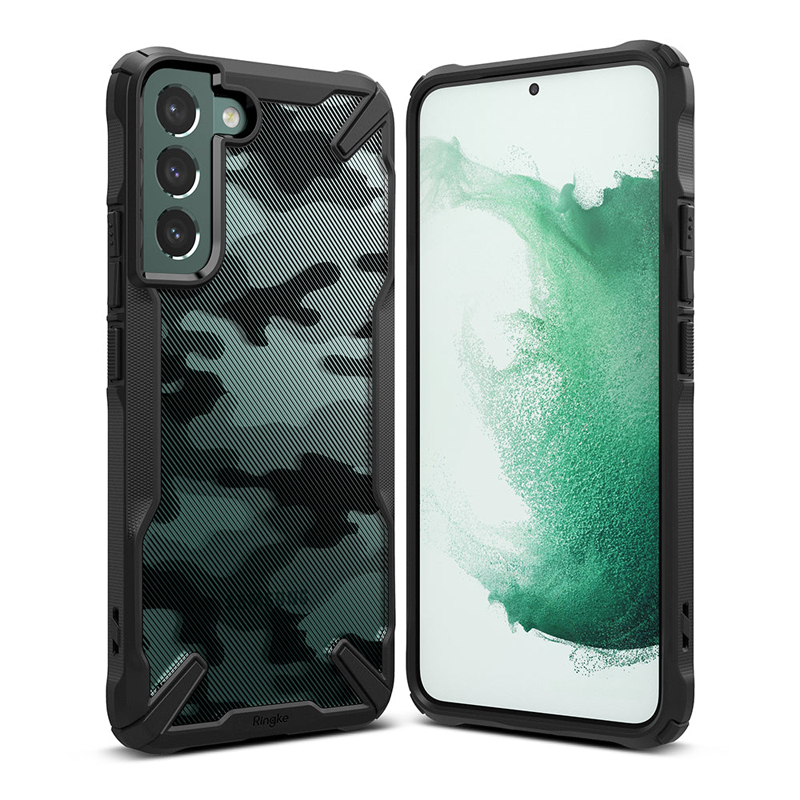 Ringke Fusion X Voor Samsung Galaxy S22 Case Bezel Verhoogde Clear Hard En Flexibele Tpu Frame Hybrid Anti-klop Telefoon Cover: Camo for S22