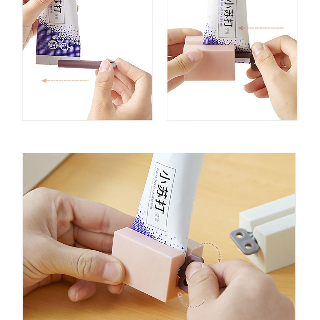 Toothpaste Dispenser Plastic Toothpaste Squeezer Holder Bathroom Tooth Paste Easy Rolling Stand 2 Pcs Distributeur Dentifrice