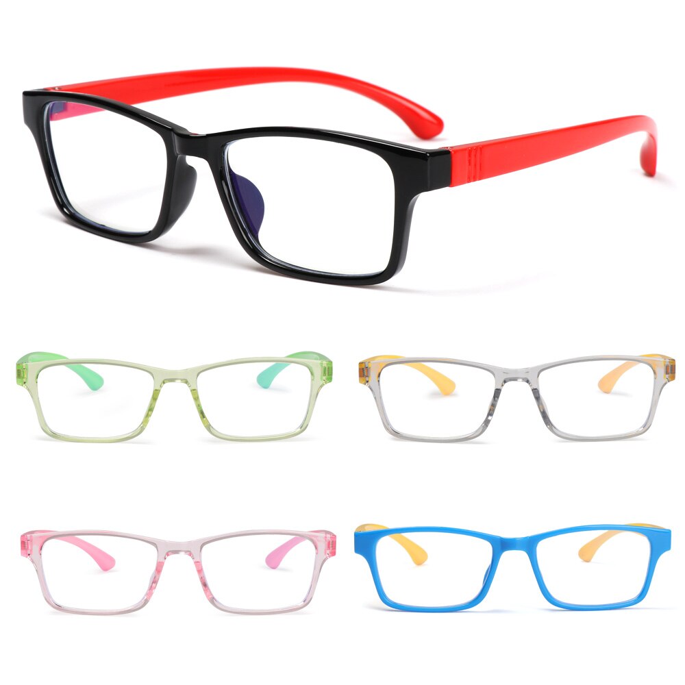 1PC Square Anti-blue Light Glasses for Children Soft Frame Goggle Ultralight Silicone Frame Glasses Kids Eyewear Vision Care