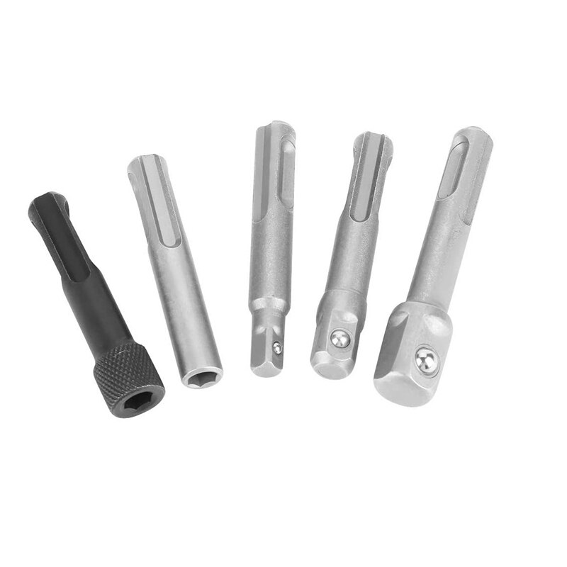5 Pcs Sds Plus Socket Adapter Set, Sds Socket Hex Verlengstuk Elektrische Tool Accessoires Voor Sds Hamer Boor