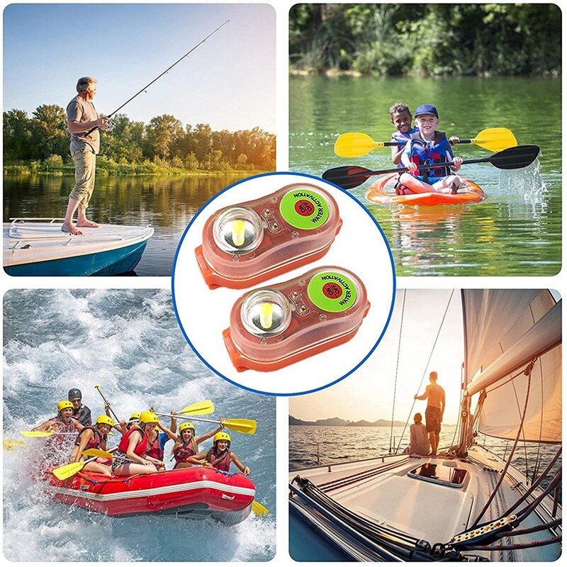 2 Stuks Surfen Reddingsvest Licht Led Lithium Zwemvest Licht Marine Positie Indicator Licht Kano Kajak Self-Verlichting