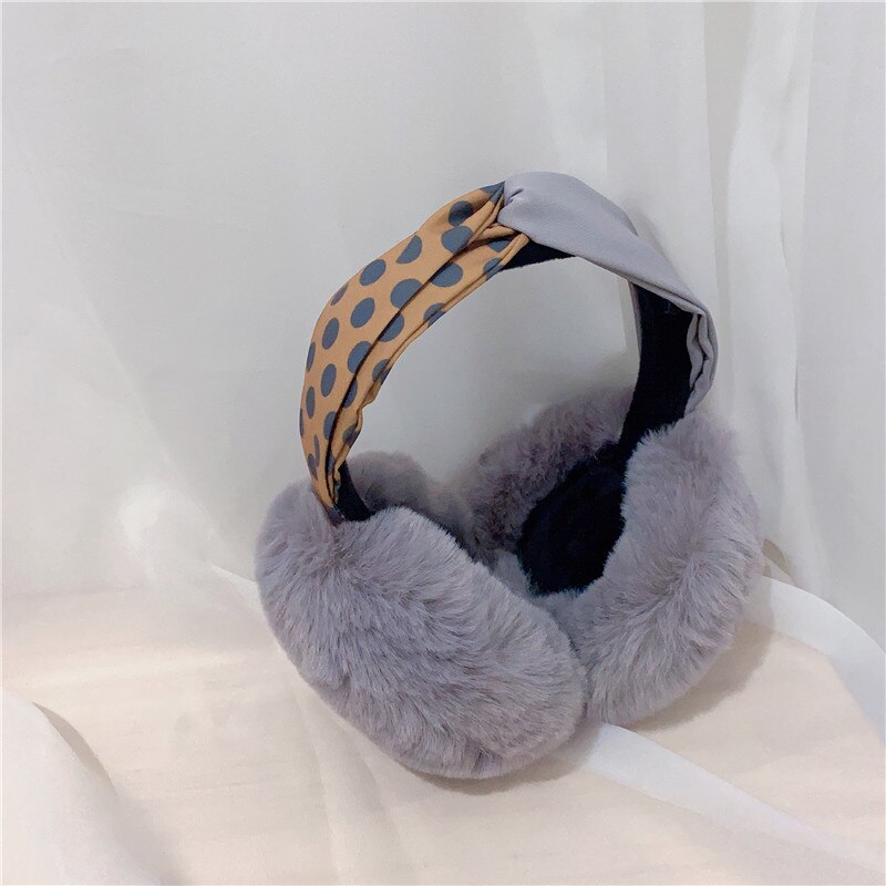 Women's earmuffscute polkadot crossover warmths... Grandado