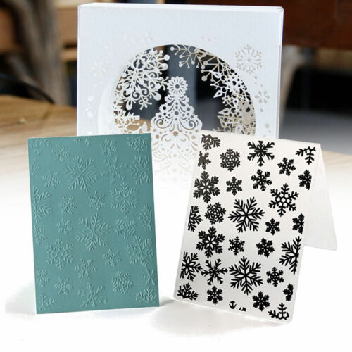 Snowflake Plastic Embossing Folders Template DIY Scrapbooking Cards Craft