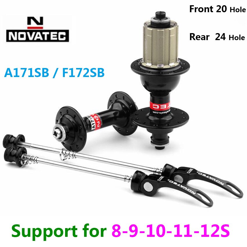 Novatec Hub A171SB/F172SB Road Fiets Hub Voor 20H/Achter 24H Quick Release Fiets Freehub Disc 4 Lager Gebruikt Voor 8-9-10-11-12v