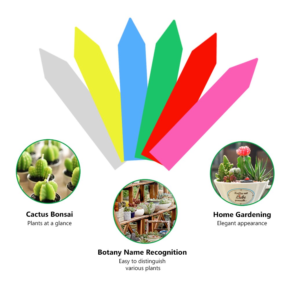 Etiquetas impermeables para vivero, tipo T, cinta de 3 tipos de plástico, para flores y plantas gruesas, bandeja, Mark para herramientas de jardín, 50/100 Uds.