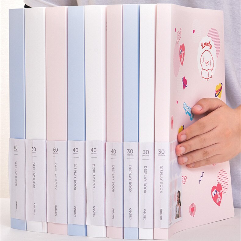 Minkys 30/40/60 página a4 arquivo pasta organizador saco de arquivo de documentos pasta de exibição protetora livro escola escritório papelaria