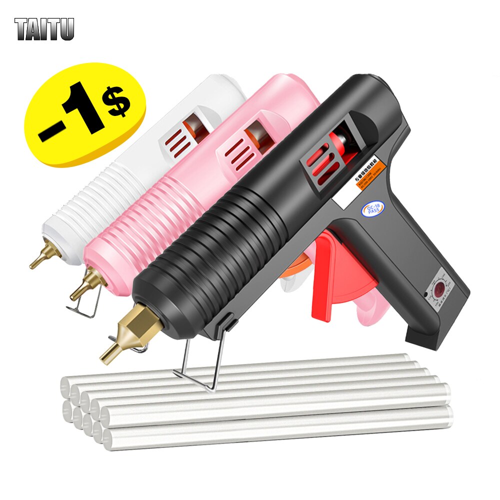 TAITU DIY Melt Glue Guns with 11*100MM Adhesive Stick Silicone Guns Industrial Electric Repair Heat Temperature Tools