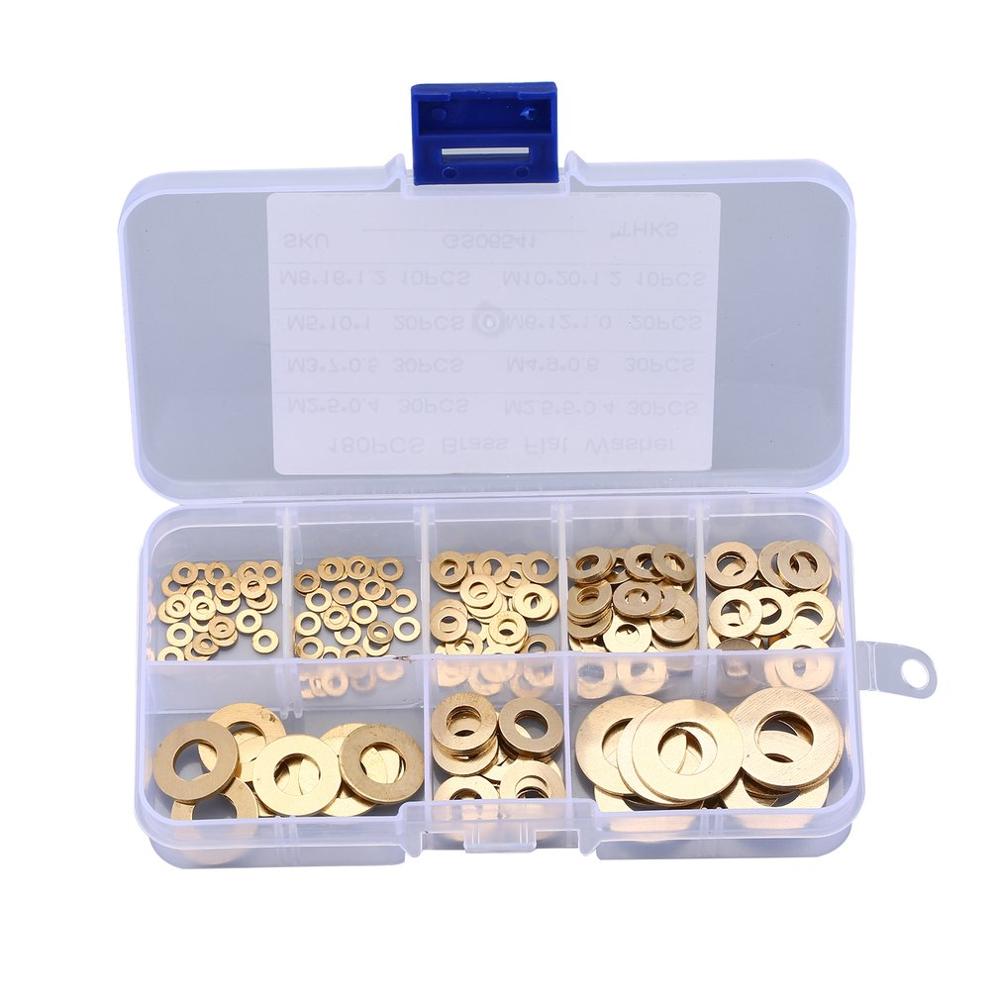 180PCS/lot Solid Copper Washer Flat Ring Gasket Sump Plug Oil Seal Fittings Washers Fastener Hardware Accessories