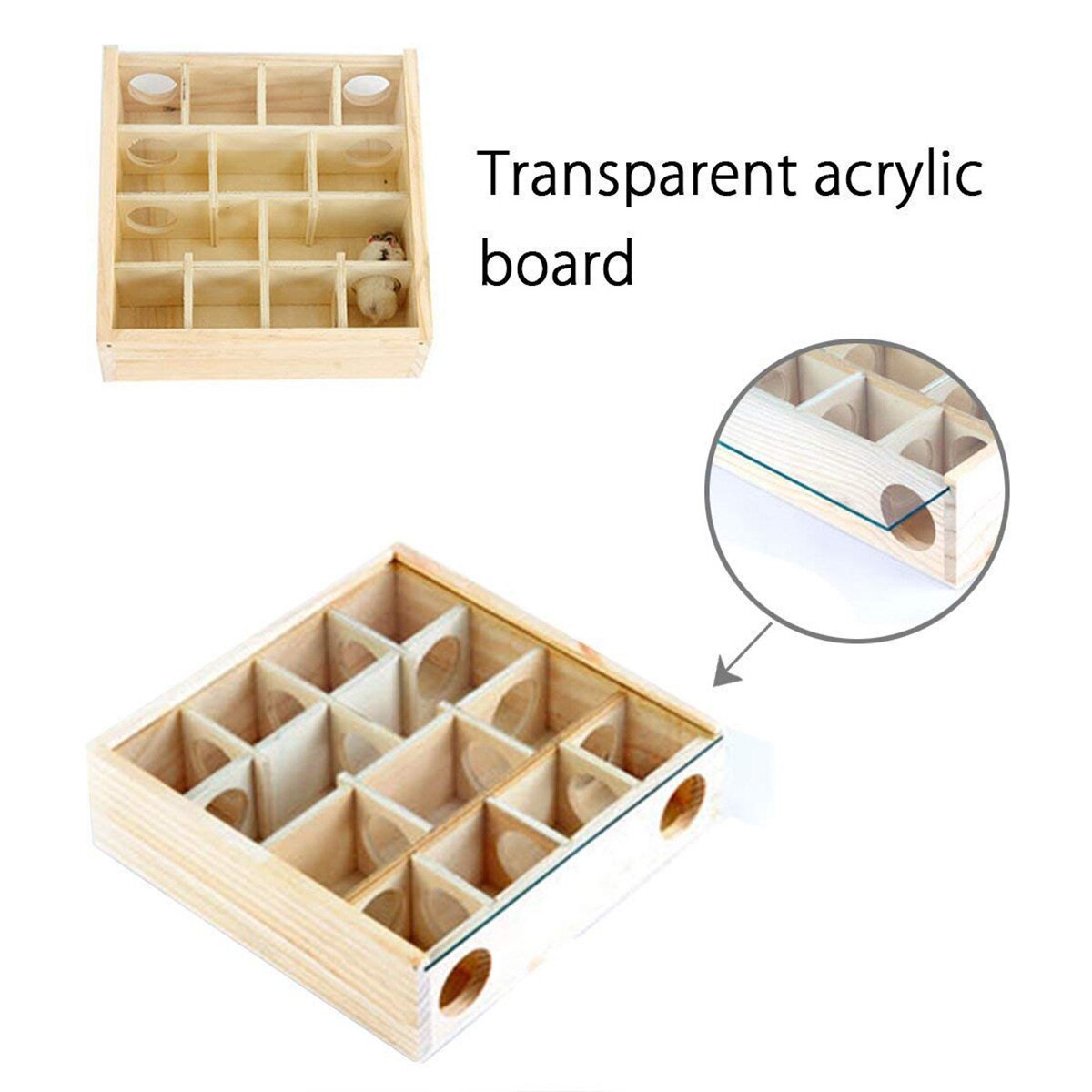 Trä labyrint tunnel leksak med lock, små sällskapsdjur aktivitet sport gerbil labyrint dvärg hamster lek leksaker labyrint tunnel möss