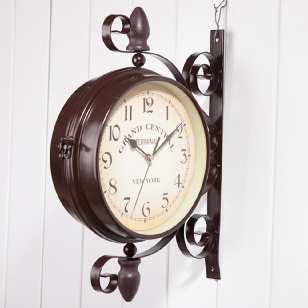 Zauberstab montieren Doppelseitige Uhr Jahrgang Doppelseitige Wanduhr Zug großartig