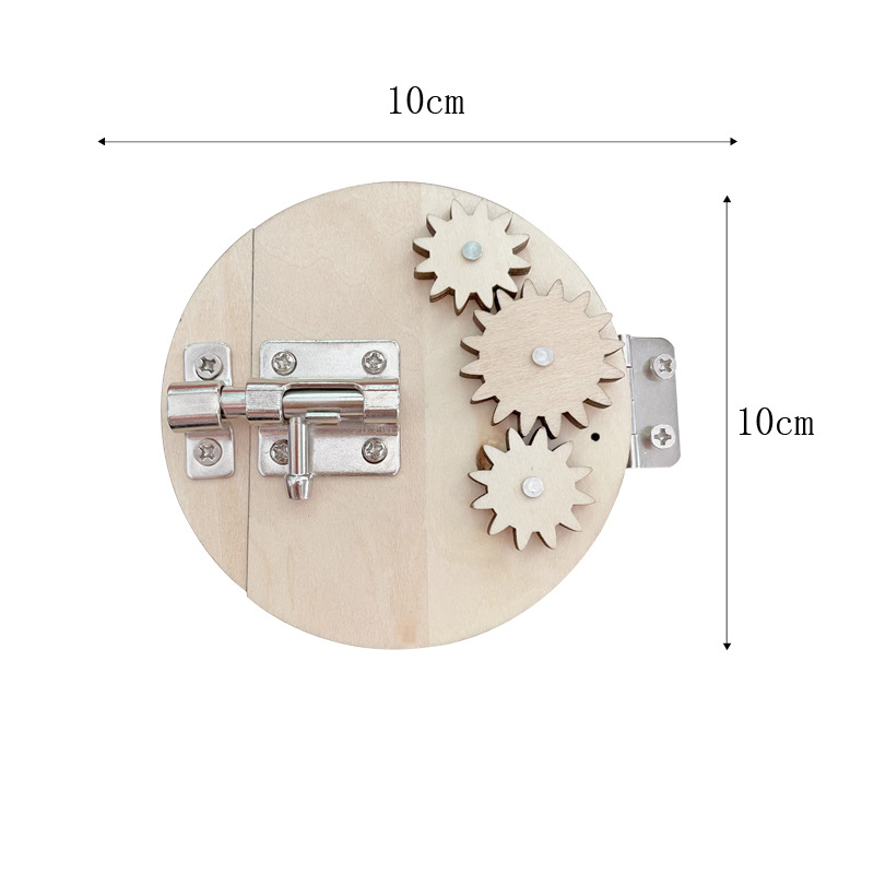 Accesorios de tablero ocupado para bebé, pestillo de cerradura de puerta de madera DIY Montessori, juguetes educativos, aprendizaje de habilidades motoras básicas, piezas de tablero ocupado: violet