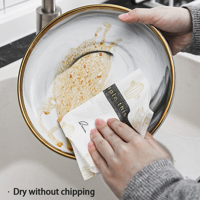 Kitchen Dishwashing Paper Towels Tearable Disposable Wipes Water-absorbing Oil-absorbing Wet and Dry Kitchen Paper Lazy Paper
