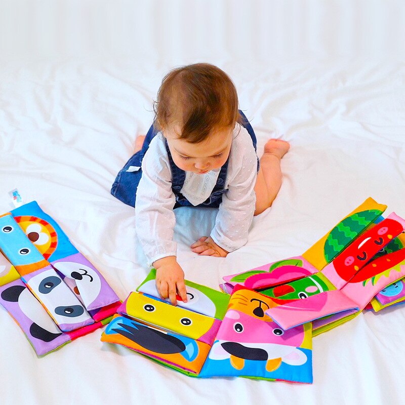 Cartoon Dier Gezicht Bijpassende Doek Boek Gescheurd Baby Stereo Doek Boek Montessori Early Onderwijs Peuter Boeken