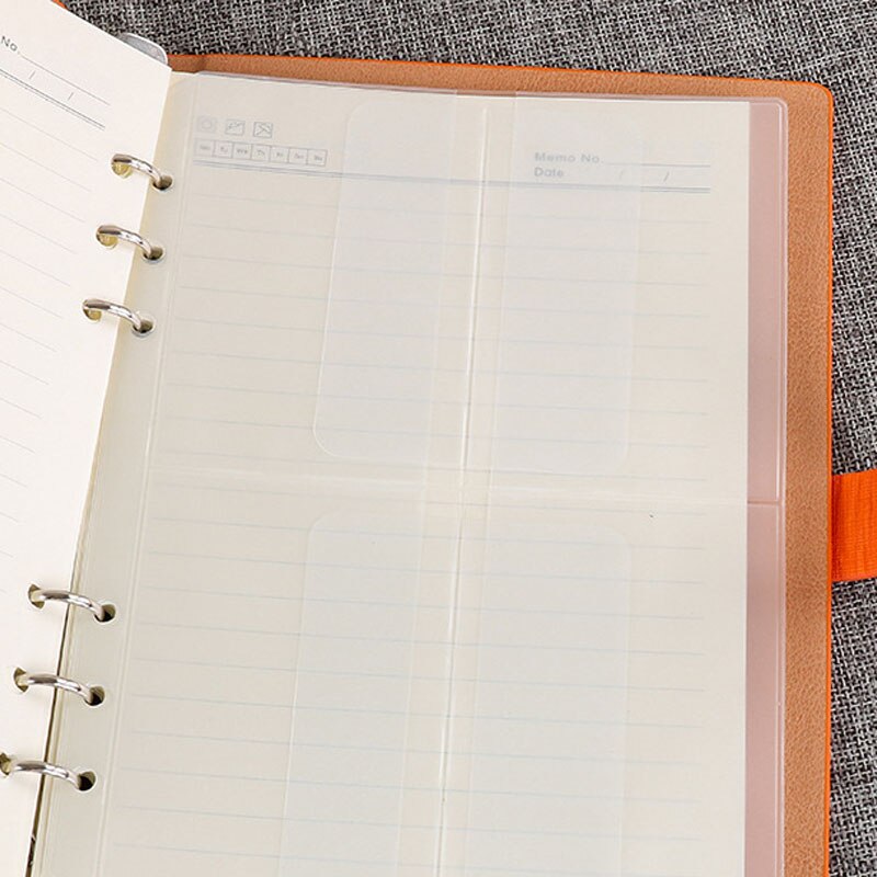 12pcs A5 A6 PVC Transparent Standard 6 Holes Bills Card Collection File Holder Pockets Loose Leaf Storage Organizer Accessories