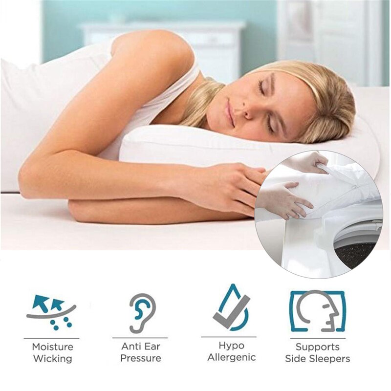 U Shaped Neck Back Sleep Pillow Side Sleeper Pillows Neck Back Care Hold Neck Spine Protection Cotton Pillow