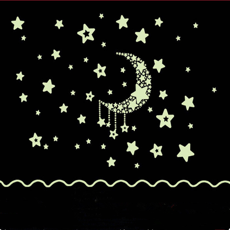 1 Set Moon Star Glow In The Dark Speelgoed Stickers Lichtgevende DIY Kid Kamer PVC Sticker Home Speelgoed voor Kinderen kids Christmas