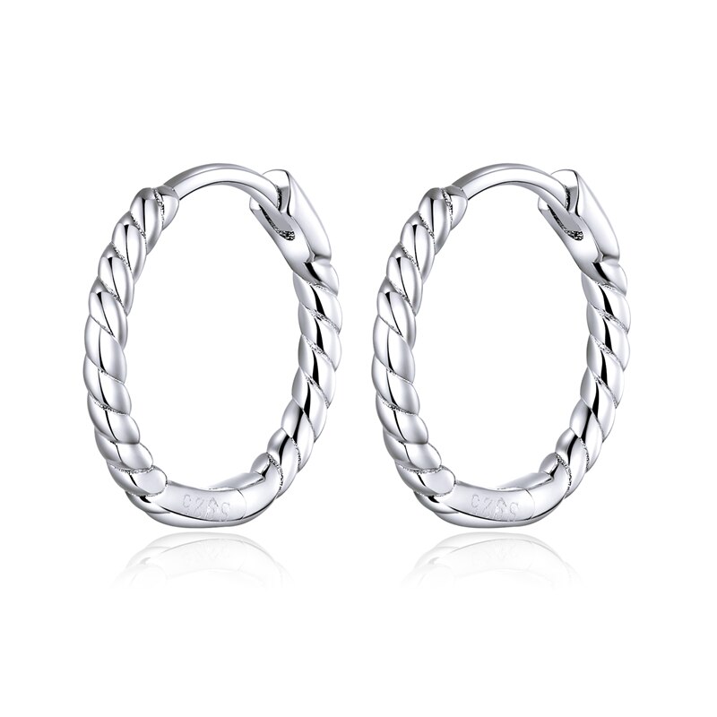 WOSTU Authentic 925 Sterling Silver 6 Color Small Circle Hoop Earrings For Women Wedding Noble Jewelry FIE498: FIE841