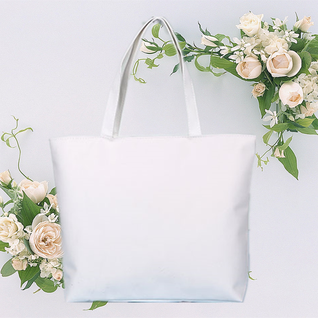 Vrouwen Herbruikbare Boodschappentas Draagbare Canvas Tote Eco Winkelen Handtas Koreaanse Stijl Schoudertas Grote Capaciteit Strandtas: WHITE