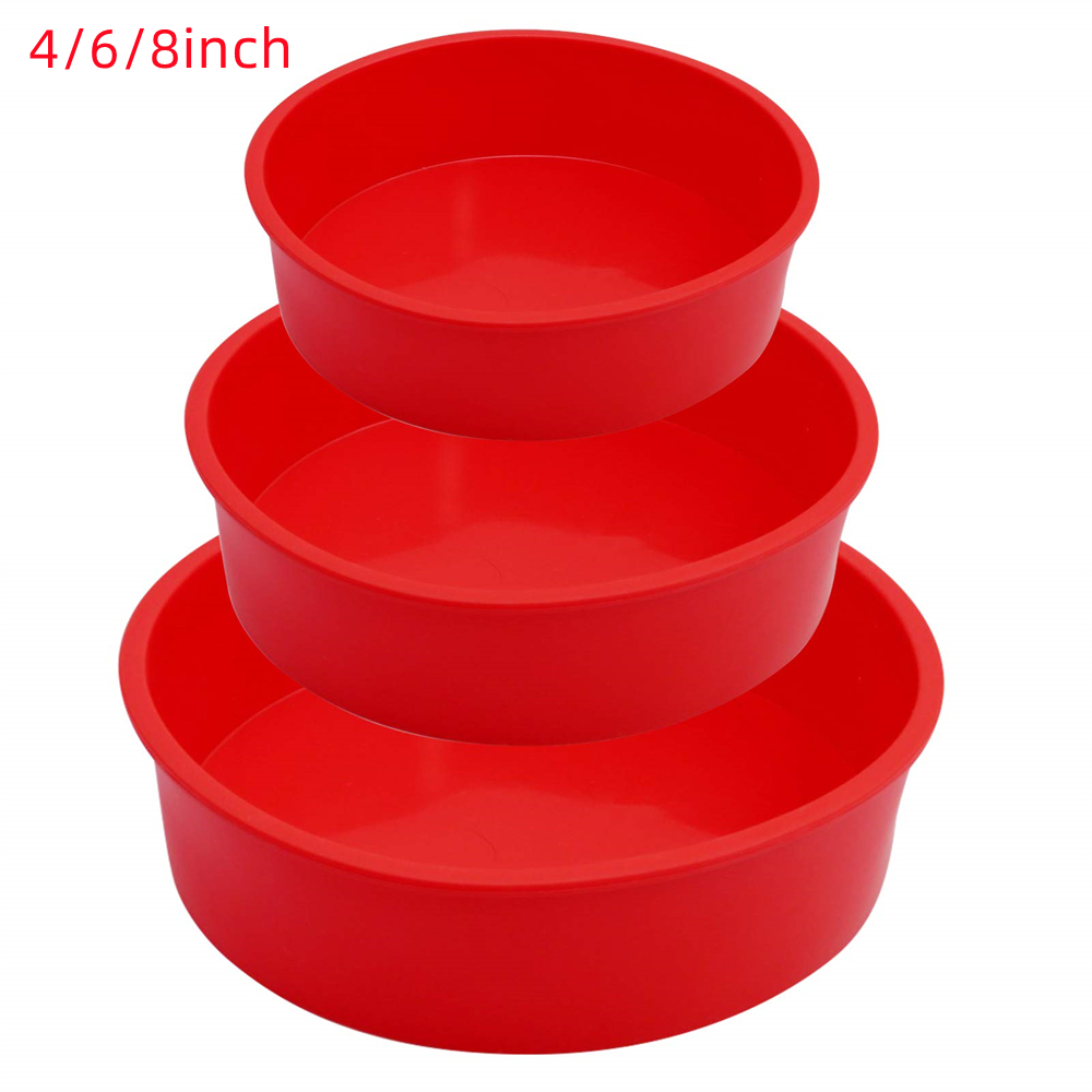 4/6/8/10inch Silicone Cake Mold Tray Pans Round Kitchen Silicone Nonstick Baking Pans Reusable Cake Pans Baking Tools: army green