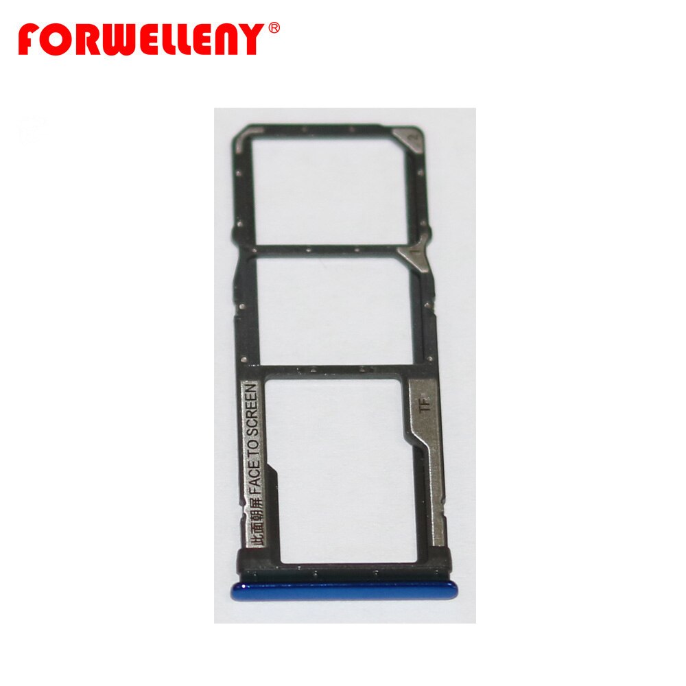 For xiaomi Xiomi redmi note8 note 8 Micro Sim Card Holder Slot Tray Replacement Adapters black silver blue: blue