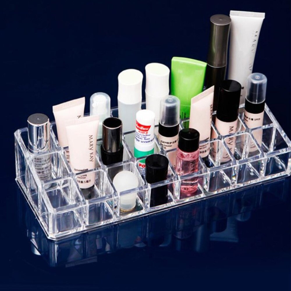 24 sleuven acryl lippenstift organizer doorzichtig draagbaar stevig make-up organizer lipgloss houder cosmetische opbergdoos voor meisjes