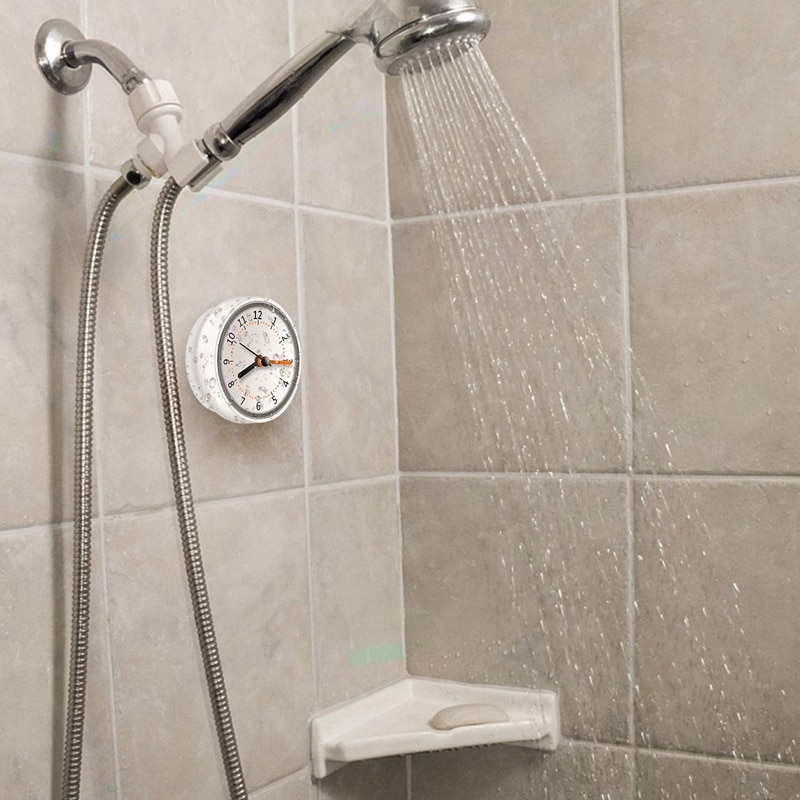 Mini Douche Klok Waterdichte IP24 Wandklok Zuignap Badkamer Klok Acryl Gezicht Zuig Klok Voor Douche Washroom Keuken