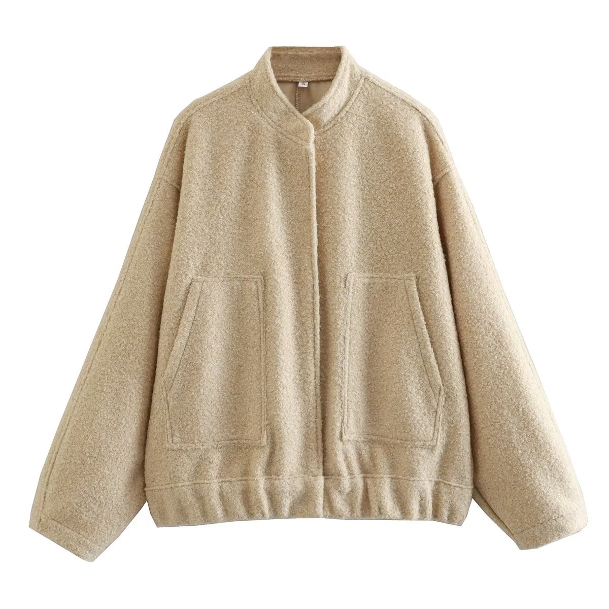 Woman Loose Gray Warm Baseball Jacket Spring Casual Oversized Bomber Jacket Girls Vintage Thick Warm Outwear: M / army green