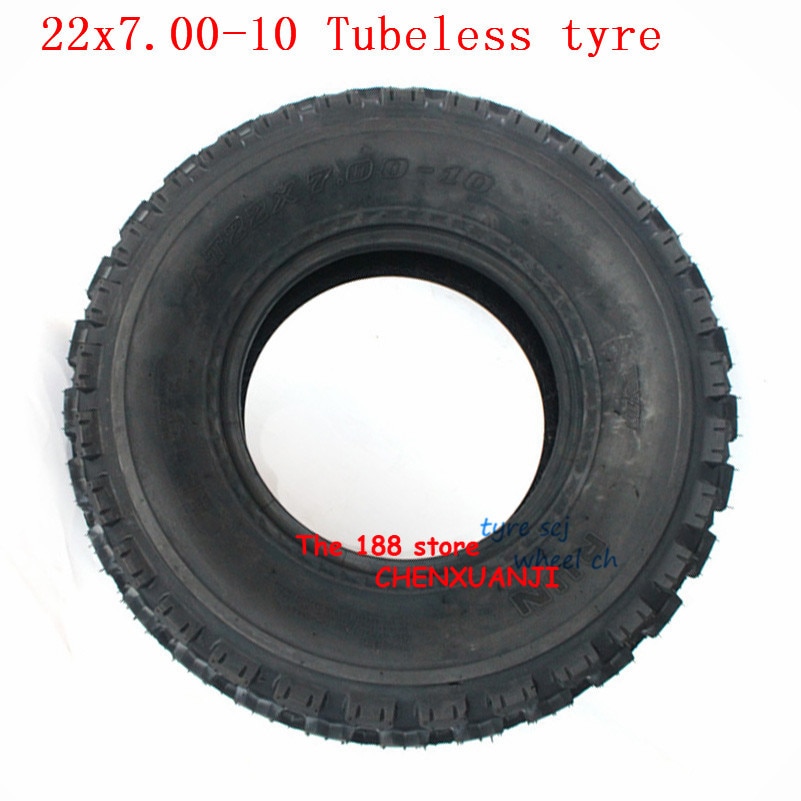 22x7.00-10 pouces pneu Tubeless pour Quad chinois tout-terrain 4 roues kart moto Motocross 22x7-10 ATV pneu sous vide