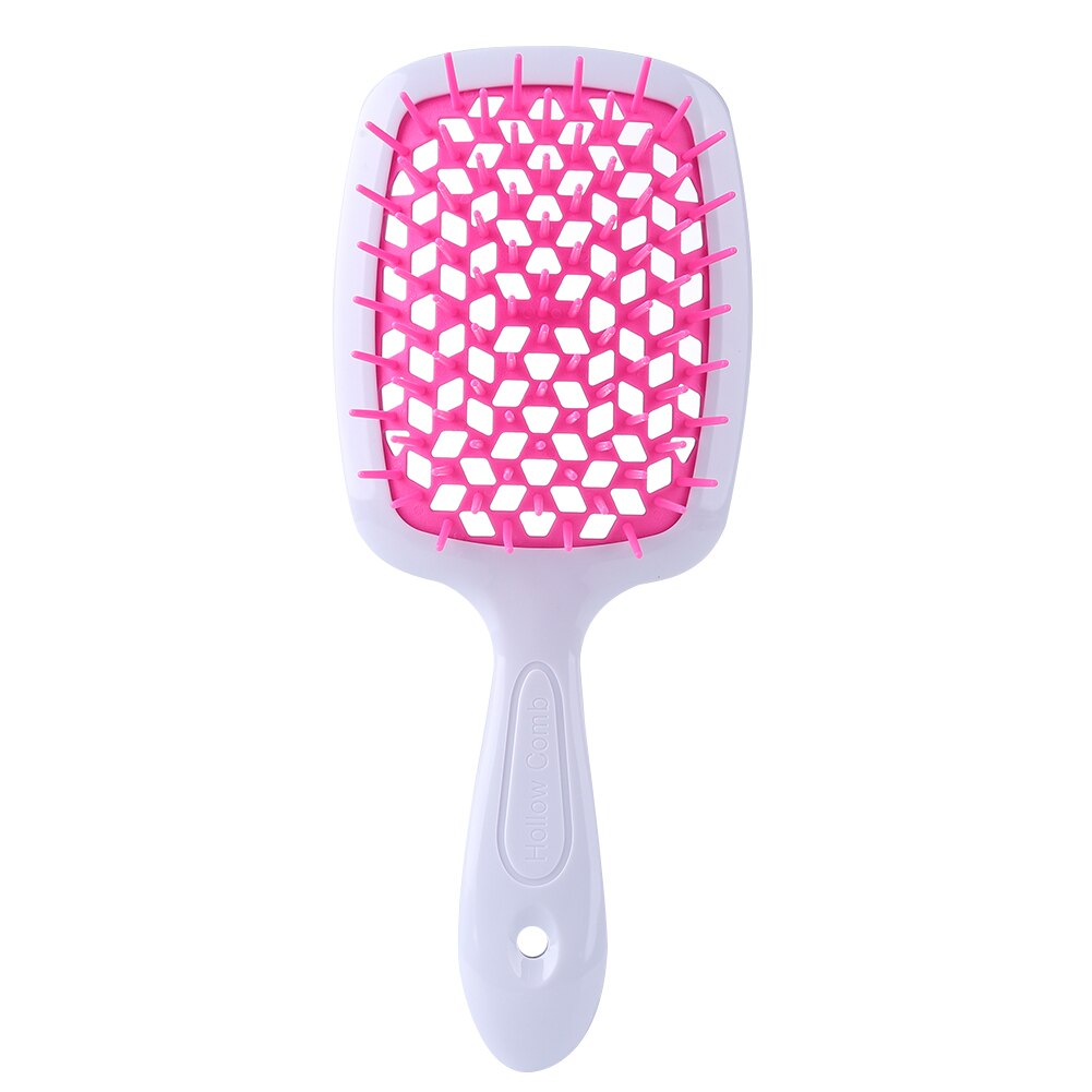 Cepillo de pelo enredado para niña, peines de pelo de dientes anchos, placa grande, masaje del cuero cabelludo, ahuecamiento, herramienta transparente para salón en casa: Red