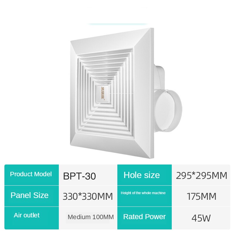 10 inch exhaust fan household bathroom kitchen bedroom toilet low noise ventilation fan hotel wall mute exhaust pipe exhaust fan