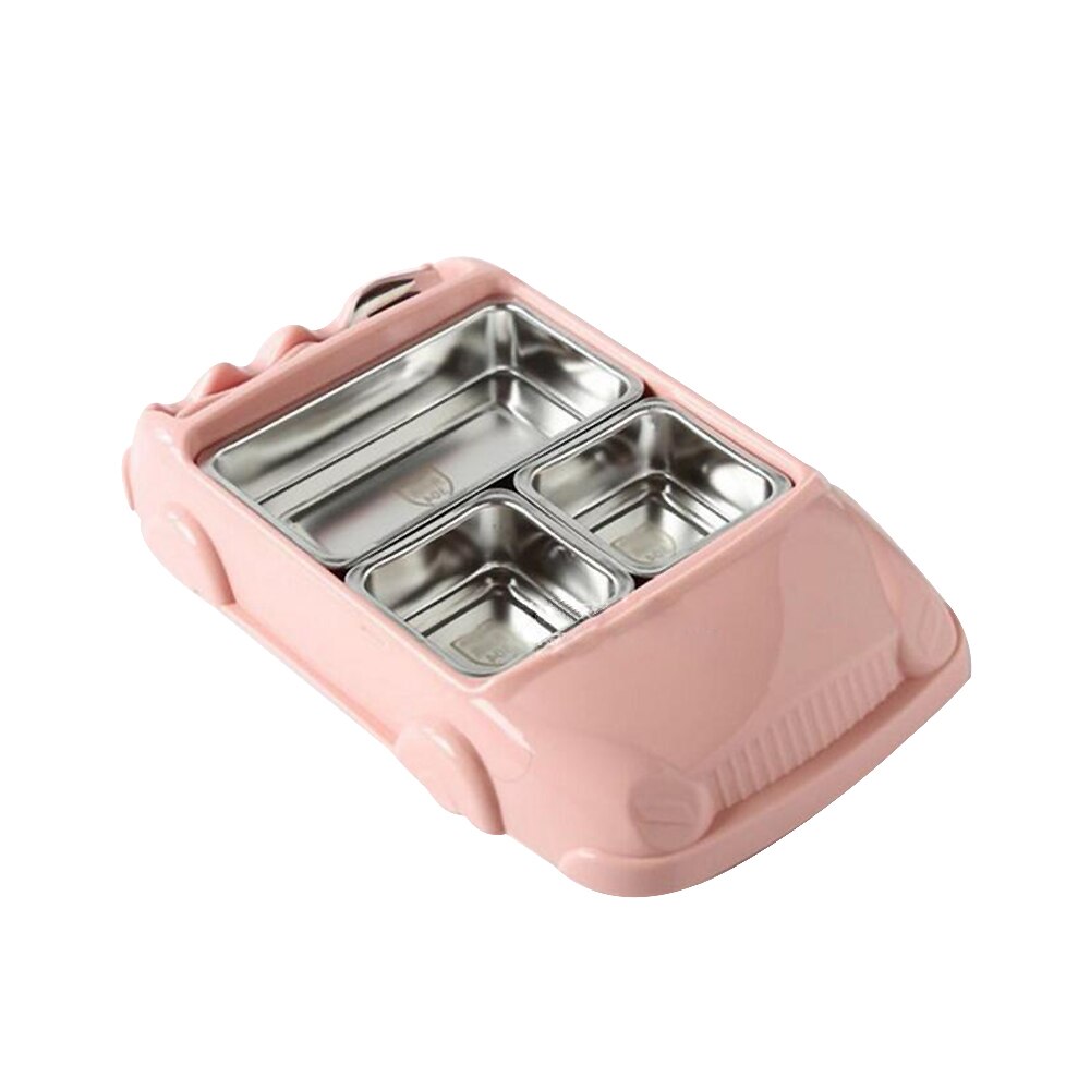 Fiambrera para niños con dibujos animados de fibra de bambú, modelo de coche, fiambrera con compartimiento , contenedor de comida para niños, 3 rejillas: Red