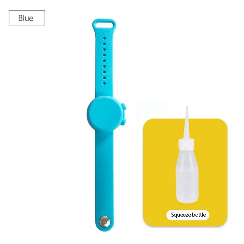 Hand Sanitizer Disinfectant Sub-packing Sanitizer Dispenser Pumps Silicone Bracelet Wristband Wearable Soap Dispenser: B blue