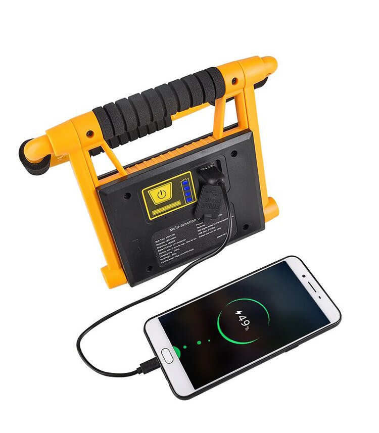 400W Portable Work Light Portable Spotlight Cob Work Lamp Rechargeable Flashlight Waterproof Camping Lamp Outdoor Searchlight