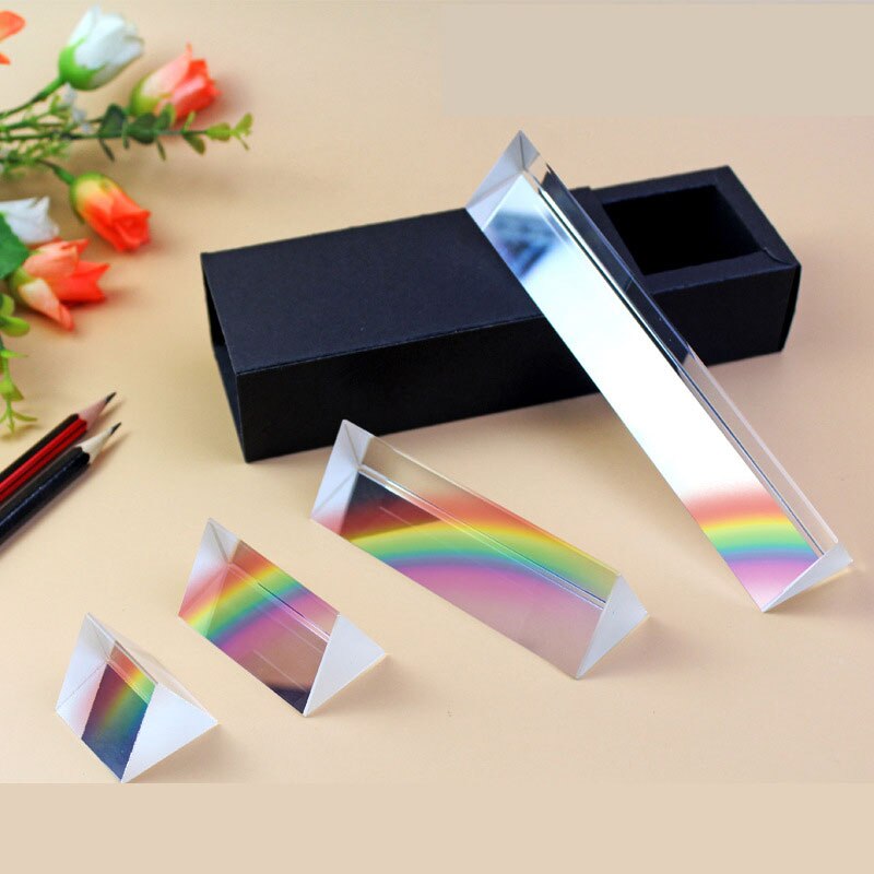 30*30*30*30mm Triangular Prism Rainbow Prisma Crystal Photographic Physics Light Experiment Color Children's Light Experiment