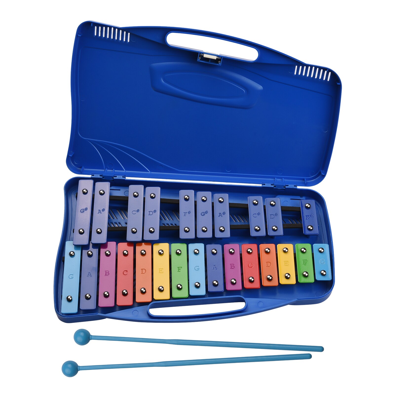 25 Notes Glockenspiel Xylophone Hand Knock Xylophone Percussion Rhythm Musical Educational Teaching Instrument Toy: Blue