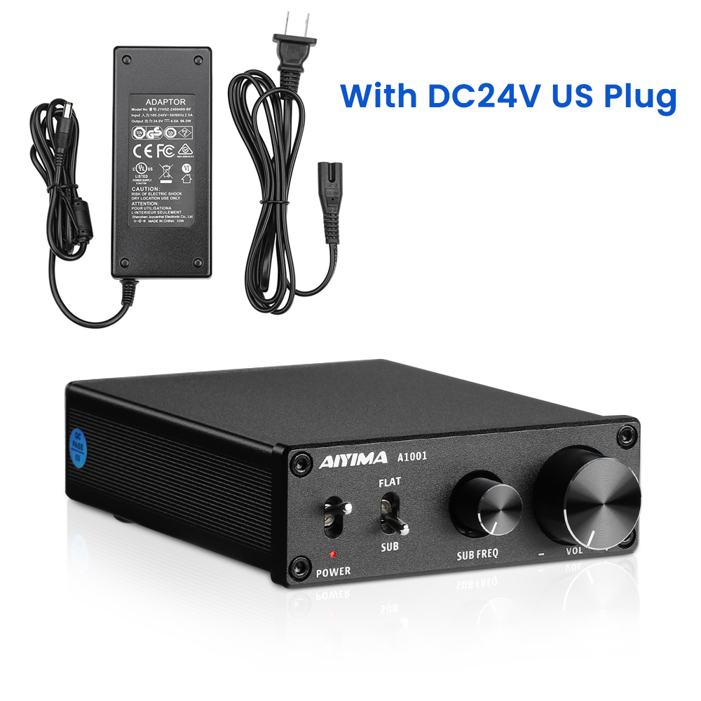 AIYIMA Audio A1001 Subwoofer Amplifier 100W Mono Digital Sound Class D Home AMP Full Frequency Power Amplificador: black