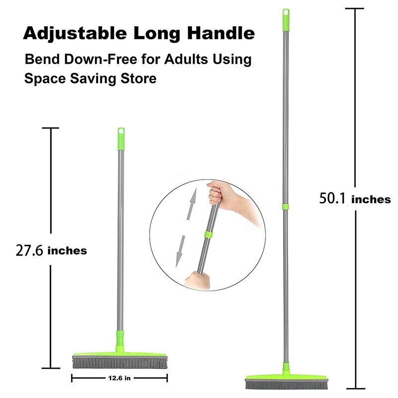 Adjustable Rubber Broom Hair Dust Scraper Pet Brush Carpet Cleaner Sweeper Wash Mop Floor Telescopic Wipe Window Cleaner
