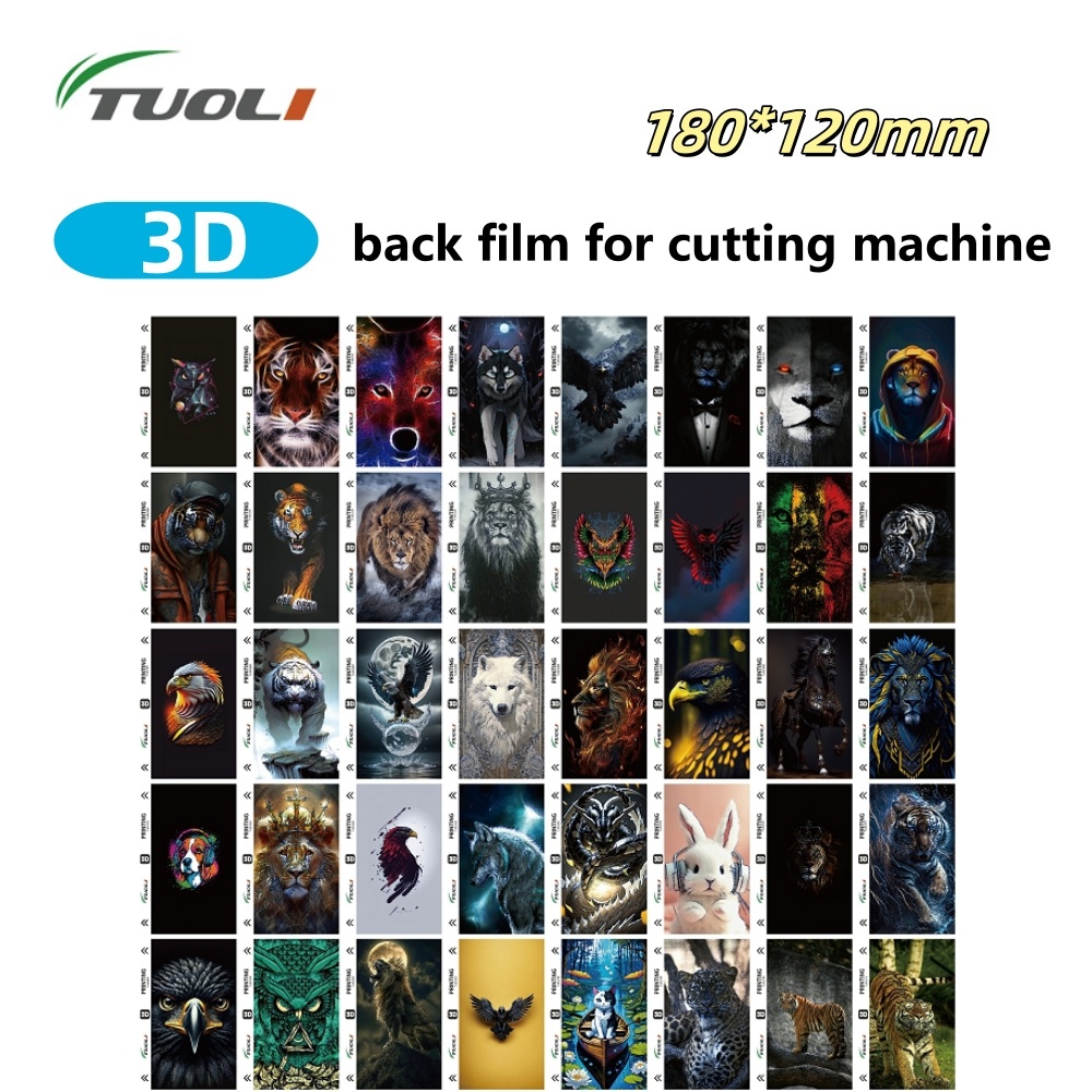 TUOLI 3D Animal película protectora trasera pegatina de teléfono cubierta de hoja para teléfono inteligente piel TL168 TL568 TL518 TL168Plus máquina cortadora: Rojo / 94 unids