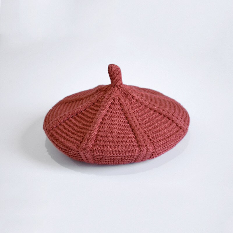 Bonnet rond tricoté pour femme, bonnet élastique décontracté, chaud, unisexe, pour l'automne et l'hiver: Orange foncé