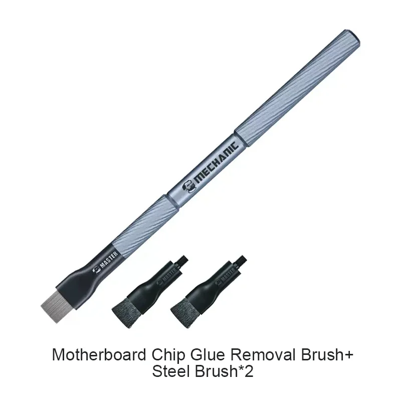 MECHANIC Steel Brush Motherboard IC Debonding Brush With Head IC Pad Cleaning PCB BGA Glue Removal Tin Removal Polishing Brush: GRAY