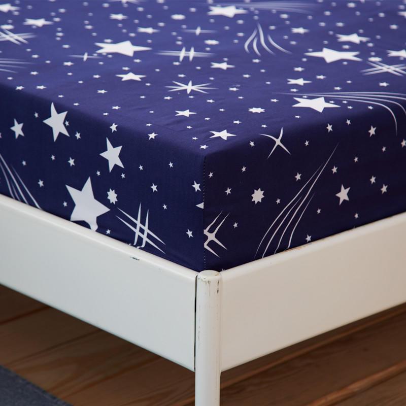 Product Fitted Sheet Night sky Bed Sheets Protector Queen King Single Size Bedsheet With Elastic(No Pillowcase)
