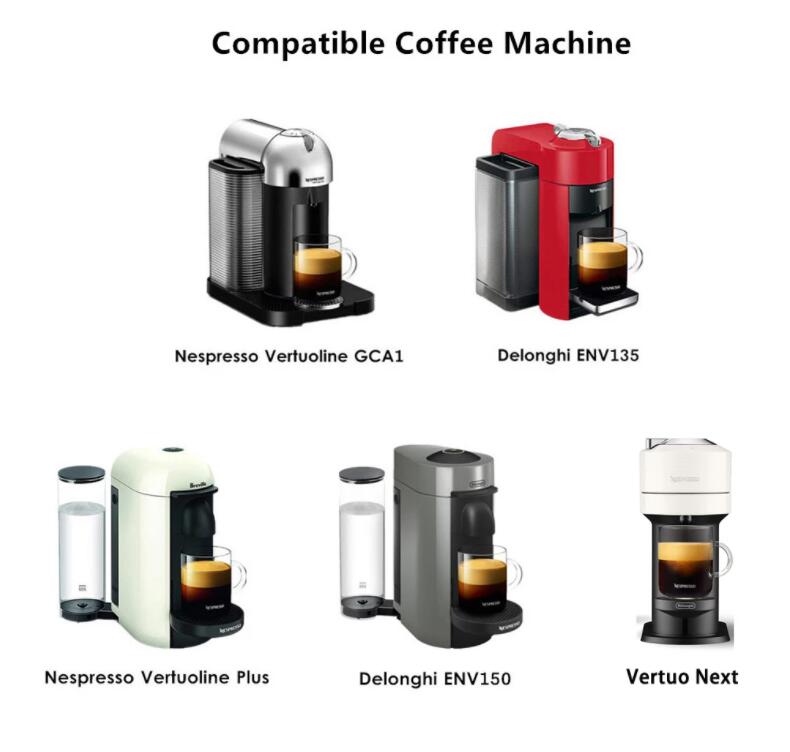 Icafilasreusable -kapselit, uudelleen täytettävät vertuo -kapselit, jotka ovat yhteensopivia nespresso vertuoline gca 1: n ja delonghi env 135: n kanssa