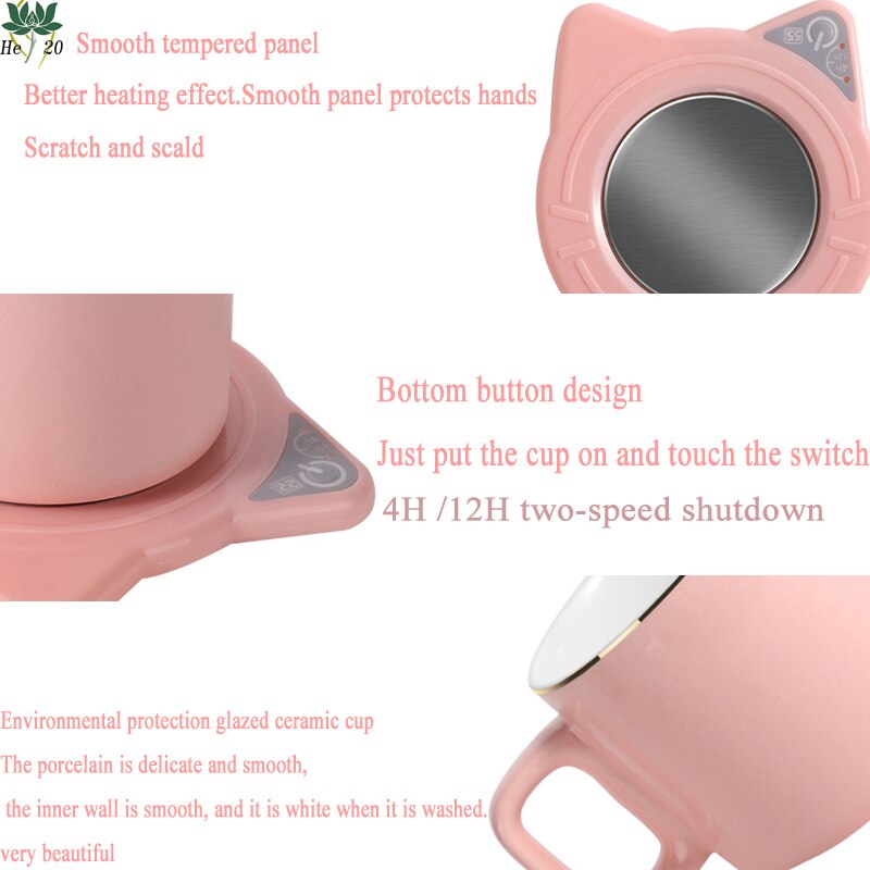 Nette Katze Kaffee Becher Wärmer Pad & Tassen Elektrische Leistung Tasse Wärmer Wärme Getränke Becher matt warm Halten Kaffee Tee elektrische Heizung Pad