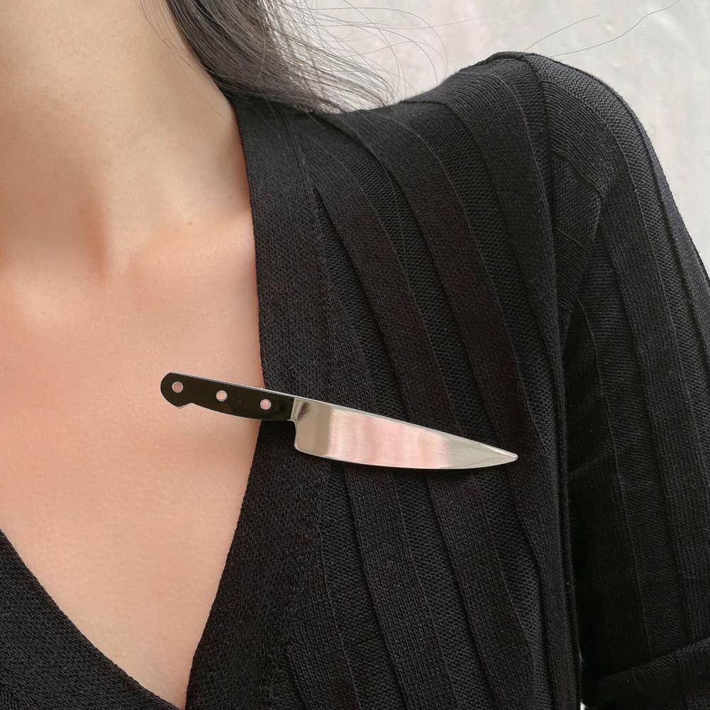 Cuchillo de emulación divertido, pinzas para el pelo, forma de cortador, horquilla tipo espejo, cortador de bordes, horquilla, pinza para el pelo, horquilla de flequillo para niñas