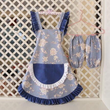 Cotton aprons for woman with pocket lovely Coverall cleaning apron Commercial Restaurant Home Bib delantal cocina kitchen apron: C3 with cuff